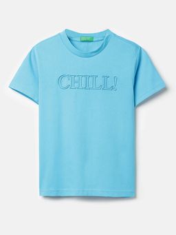 United Colors of Benetton - Blue Regular Fit Round Neck Solid T-Shirt