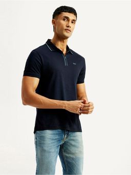 Levi's - Mens Solid Navy Blue Slim Fit Polo T-Shirt