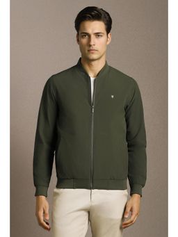 Louis Philippe - Mens Casual Olive Solid Jacket