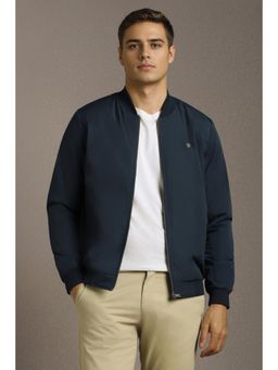 Louis Philippe - Mens Casual Navy Blue Solid Jacket