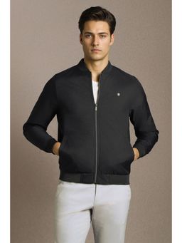 Louis Philippe - Mens Casual Black Textured Jacket
