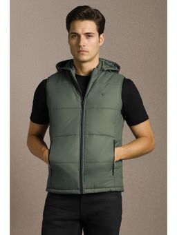 Louis Philippe - Mens Casual Green Solid Jacket