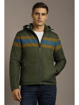 Louis Philippe - Mens Casual Olive Stripe Jacket