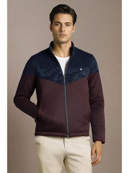 Louis Philippe - Mens Casual Maroon Colorblock Jacket