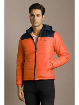 Louis Philippe - Mens Casual Orange Colorblock Jacket
