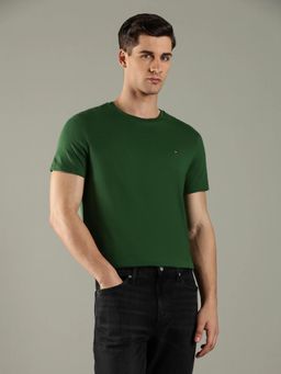 Tommy Hilfiger - Green Solid Regular Fit Cotton T-Shirt