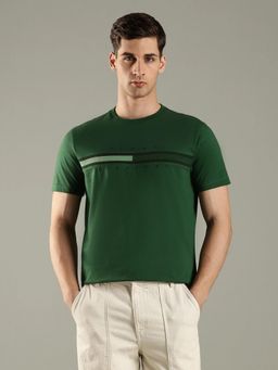 Tommy Hilfiger - Green Embroidered Logo Regular Fit Cotton T-Shirt