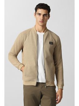 Van Heusen - Mens Beige Textured Round Neck Jacket