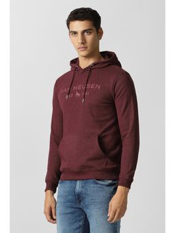 Van Heusen - Mens Maroon Graphic Print Hoodie