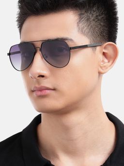 Carlton London - Black Toned with Polarised Lens Aviator Sunglasses (CLSM427)