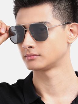 Carlton London - Silver Toned with Polarised Lens Rectangle Sunglasses (CLSM429)