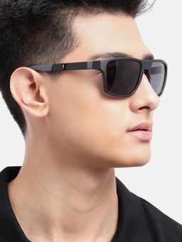 Carlton London - Black Toned with Polarised Lens Rectangle Sunglasses (CLSM501)