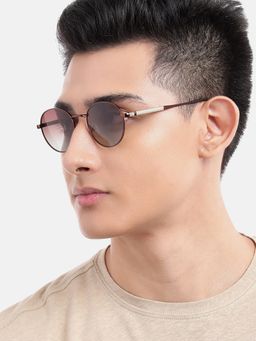 Carlton London - Metallic Brown with Lens Polarised Round Sunglasses (CLSU436)