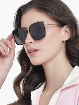 Carlton London - Black with Polarised Lens Oversized Sunglasses (CLSW439)