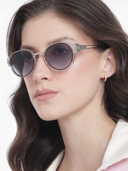 Carlton London - Silver Toned with Uv Protected Fancy Rectangle Sunglasses (CLSW442)