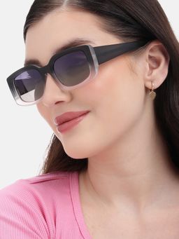 Carlton London - Black Toned with Polarised Lens Rectangle Sunglasses (CLSW450)