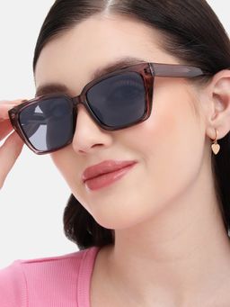 Carlton London - Brown Toned with Polarised Lens Rectangle Sunglasses (CLSW453)