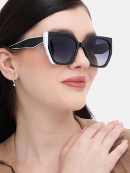 Carlton London - Black Toned with Polarised Lens Oversized Sunglasses (CLSW462)