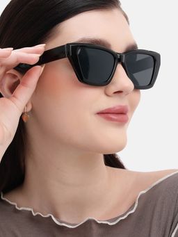 Carlton London - Black Toned with Polarised Lens Rectangle Sunglasses (CLSW468)