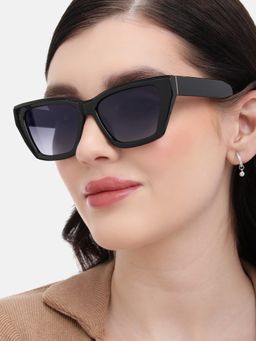 Carlton London - Black Toned with Polarised Lens Rectangle Sunglasses (CLSW472)