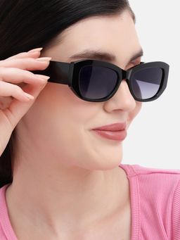 Carlton London - Black Toned with Polarised Lens Rectangle Sunglasses (CLSW473)