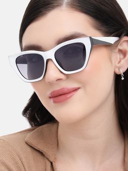 Carlton London - White with Polarised Lens Cat Eye Sunglasses (CLSW483)