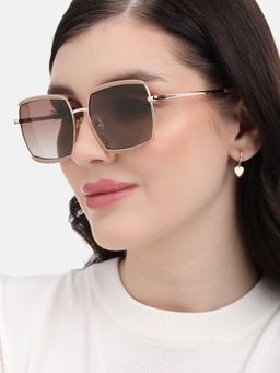Carlton London - Rose Gold Toned with Polarised Lens Oversized Sunglasses (CLSW485)
