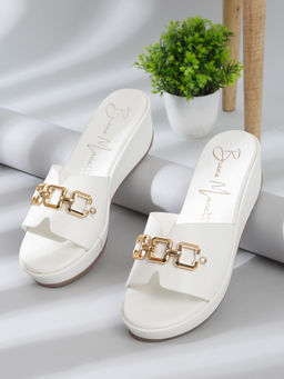 Bruno Manetti - Women Slip On Casual Wedges White