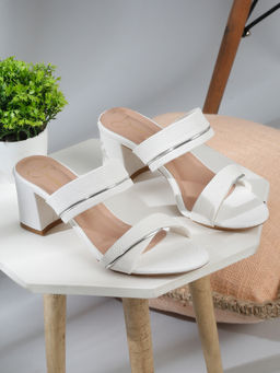 Bruno Manetti - Women Slip On Casual Sandal Heels White