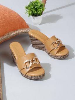 Bruno Manetti - Women Slip On Casual Wedges Tan