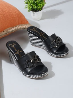 Bruno Manetti - Women Slip On Casual Wedges Black