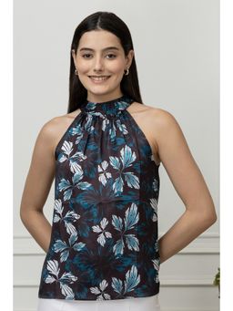 PURYS - Women Black Floral Top