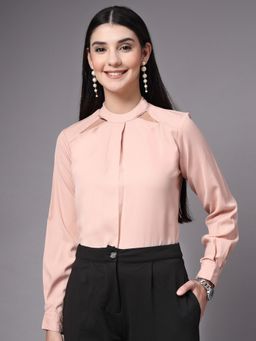 Style Quotient - Women Peach Solid Formal Top