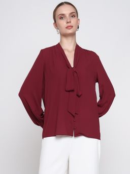 Cover Story - Women Maroon Solid Top