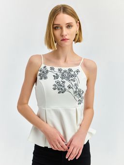 Cover Story - Women White Floral Top