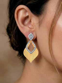 Voylla - Women White Threads of Royalty Rajvanshi Azure Cz Dangler Earrings