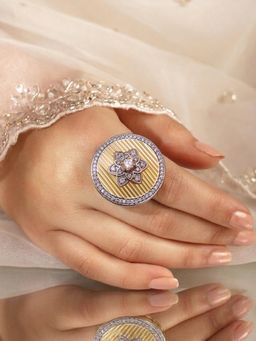 Voylla - Women White Threads of Royalty Rajpushpa Royale Cz Statement Ring
