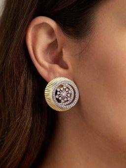 Voylla - Women White Threads of Royalty Rajjyoti Floral Cz Stud Earrings