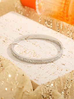 AQUASTREET - Women 18K Plated Anti-Tarnish White Zircon Openable Bangle (2.6)