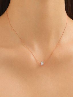 AQUASTREET - Women 18K Plated Minimal Single White Zircon Thin Chain Necklace