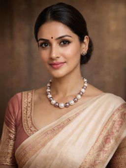 Odette - Women Mauve Alloy Pearl Jewellery Set