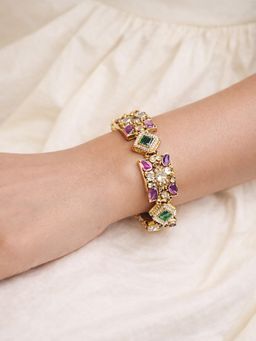 Odette - Women Multi-Color Alloy Stone & Pearl Bracelet