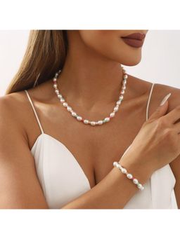 Stol'N - Women Multi-Color Fashion Pearl Rice Bead Necklace