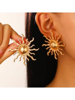 Stol'N - Women Fashion Gold Alloy Sun Stud Earrings
