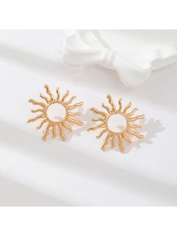 Stol'N - Women Gold Alloy Sunflower Stud Earrings