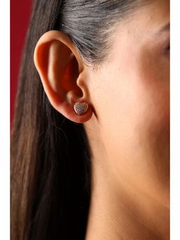 Biba - Women White Brass Studs Earrings