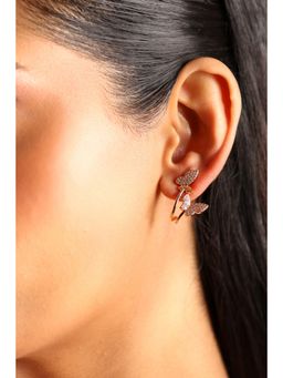 Biba - Women White Brass Studs Earrings