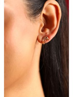 Biba - Women White Brass Studs Earrings