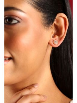 Biba - Women White Brass Studs Earrings