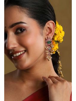 Biba - Women Multi-Color Brass Danglers Earrings